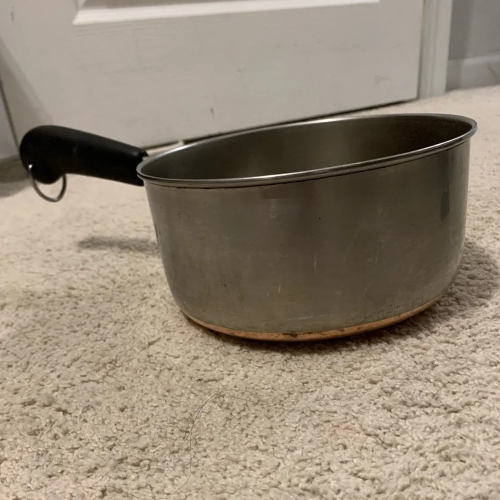 Vintage Revere Ware 1801 2 Qt Copper Bottom Saucepan No Lid